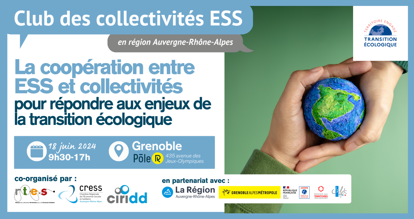 Club des collectivités pour l'ESS en Auvergne-Rhône-Alpes - 18 juin - Grenoble