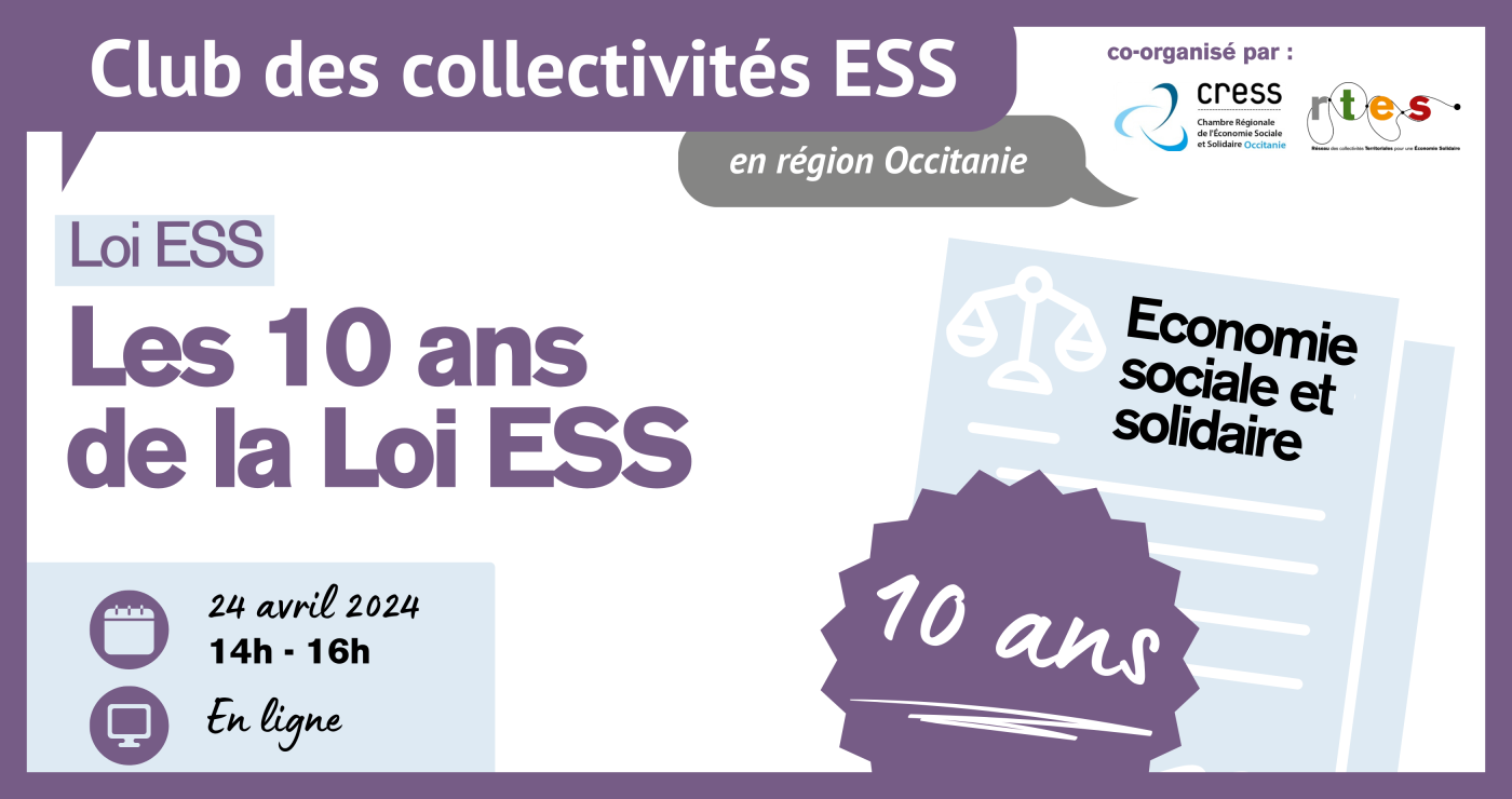 Club des collectivités locales pour l'ESS en Occitanie : 10 ans de la loi ESS