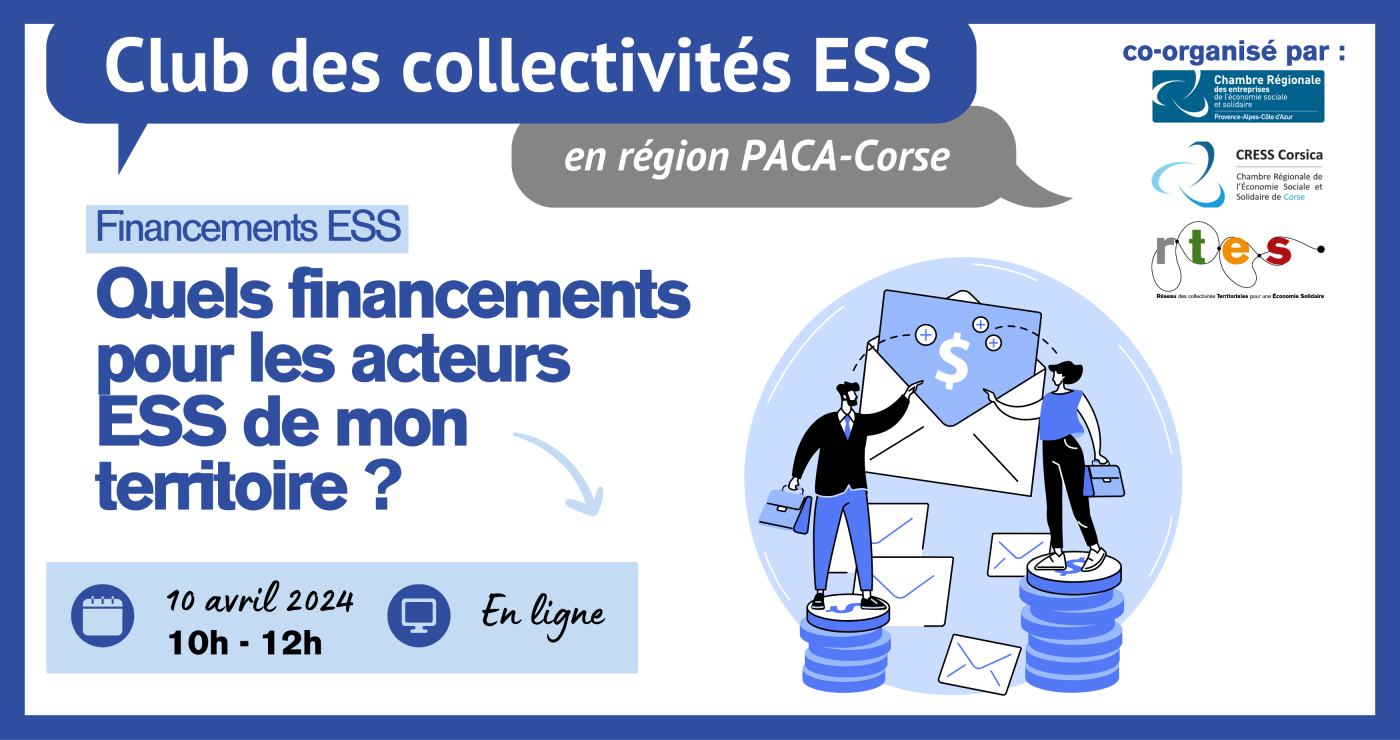 Club des collectivités pour l'ESS en PACA - Corse - mercredi 10 avril - 10h -  visioconférence