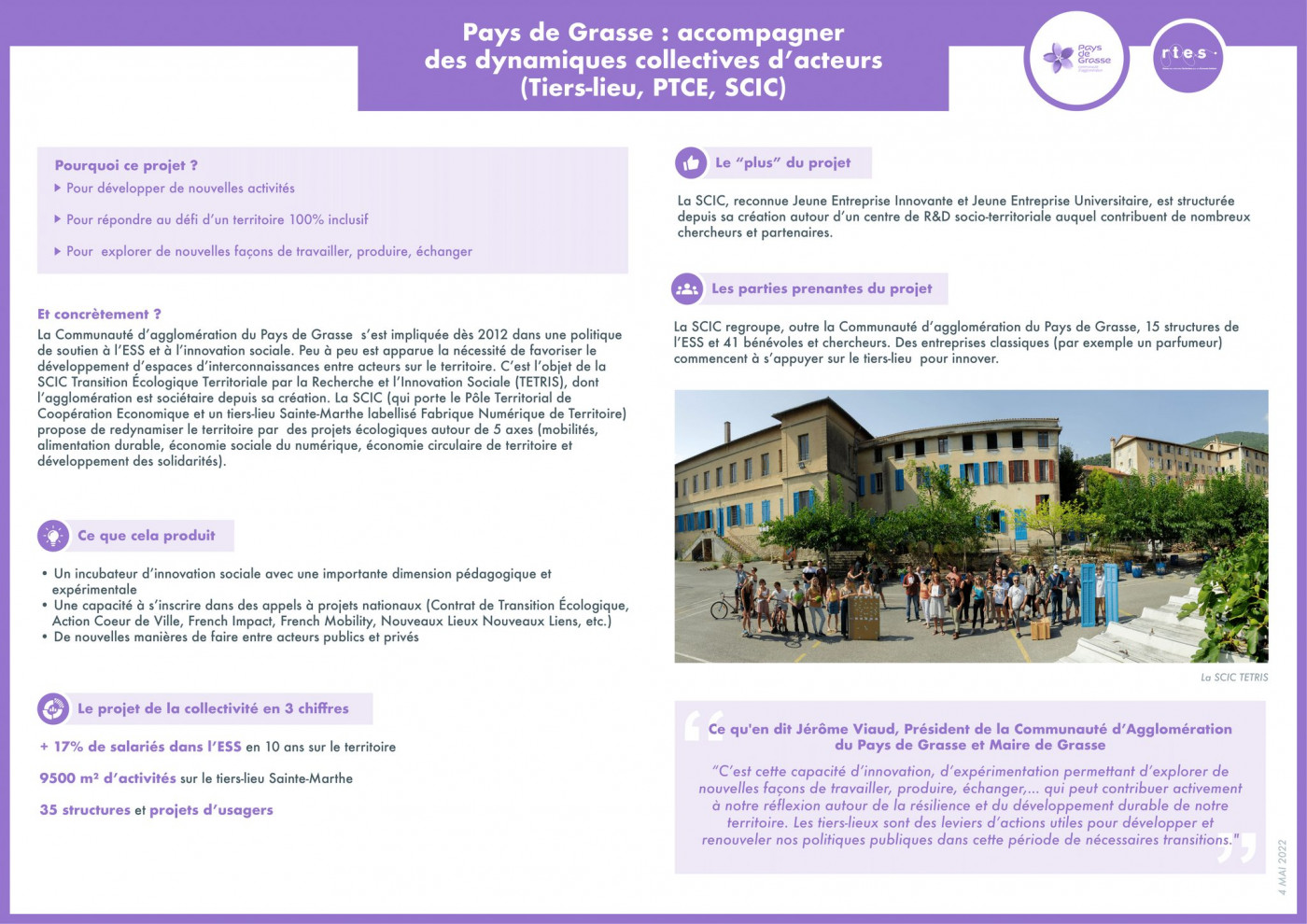 Pays de Grasse : accompagner des dynamiques collectives d’acteurs (Tiers-lieu, PTCE, SCIC)