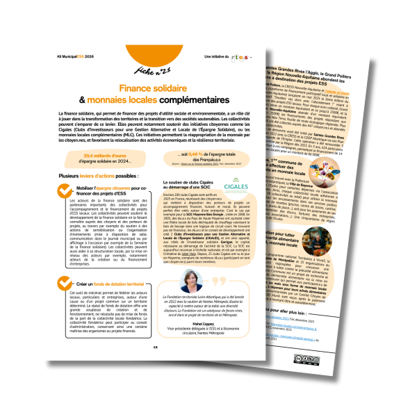 Kit MunicipalESS | Fiche 21 : Finance solidaire  & monnaies locales complémentaires