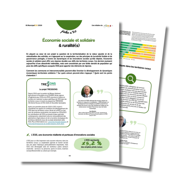 Kit MunicipalESS | Fiche 20 : Économie sociale et solidaire  & ruralité(s)
