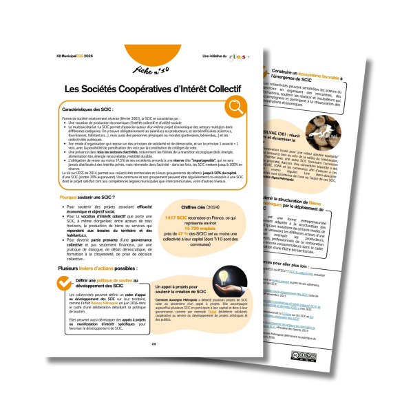Kit MunicipalESS | Fiche 10 : Les Sociétés coopératives d’intérêt collectif
