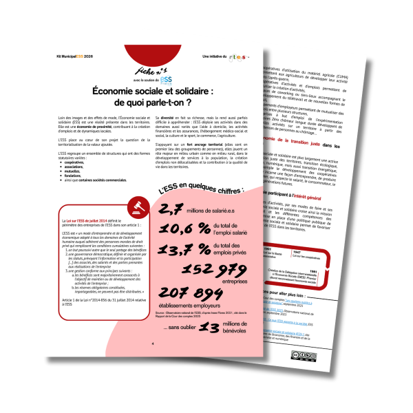 Kit MunicipalESS | Fiche 1 : Économie sociale et solidaire : de quoi parle-t-on ? avec ESS France