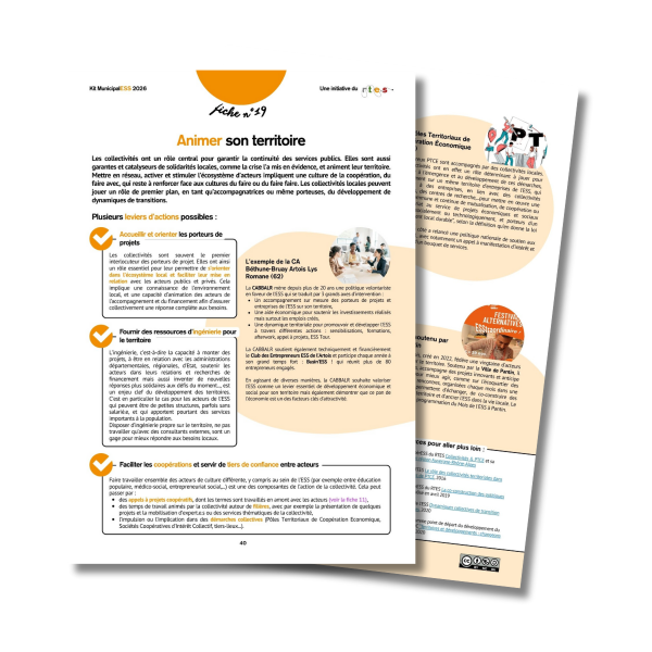  Kit MunicipalESS | Fiche 19 : Animer son territoire