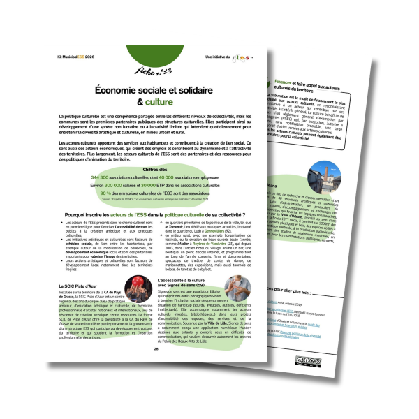 Kit MunicipalESS | Fiche 13 : Économie sociale et solidaire & culture