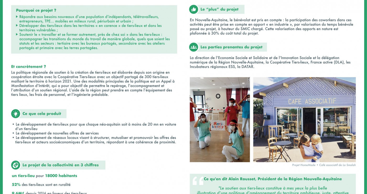 Le soutien au Tiers-lieux de la région nouvelle-Aquitaine