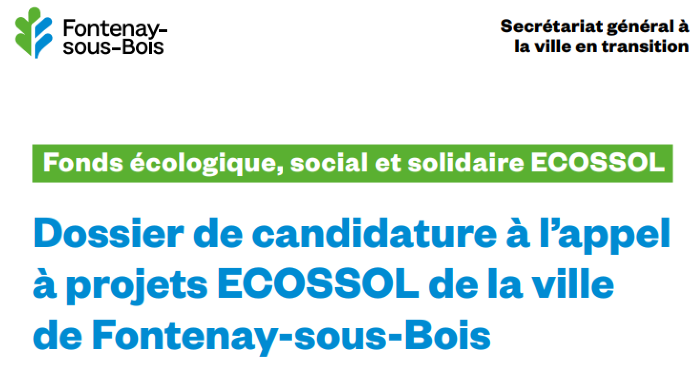 Fontenay-sous-Bois lance son appel à projets ESS "ECOSSOL"