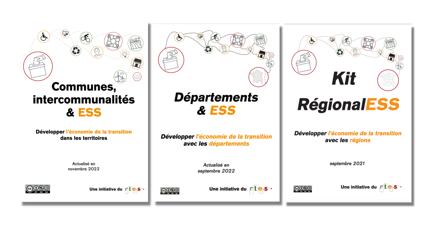 Retrouvez les 3 kits RégionalESS, Départements & ESS et Communes, intercommunalités & ESS