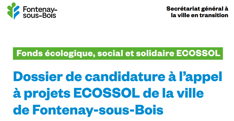 Fontenay-sous-Bois lance son appel à projets ESS "ECOSSOL"