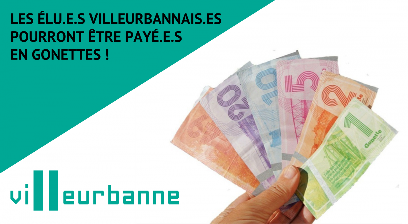 VILLE DE VILLEURBANNE Permet aux élu.es volontaires de recevoir une partie de leurs indemnités en gonettes