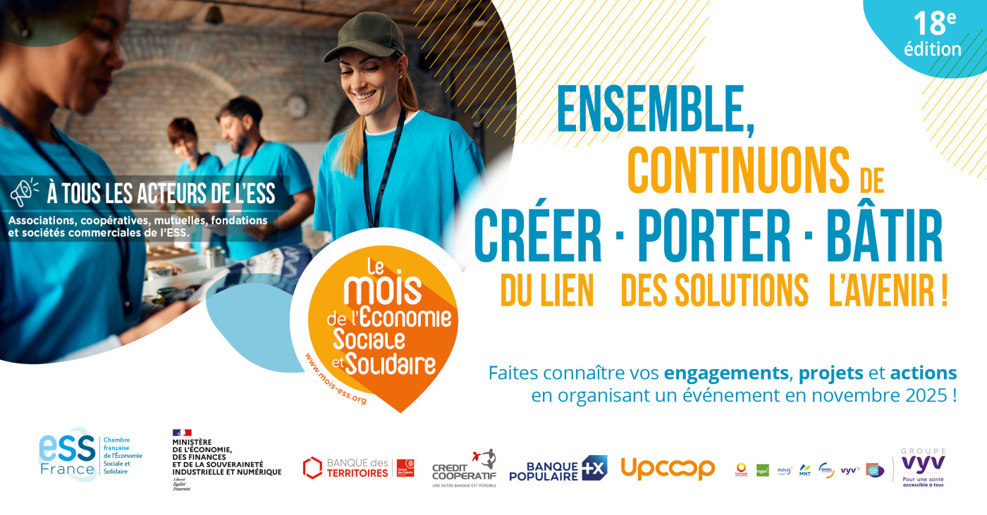 Le Mois de l’ESS revient en novembre pour sa 18e édition et se prépare dès maintenant !